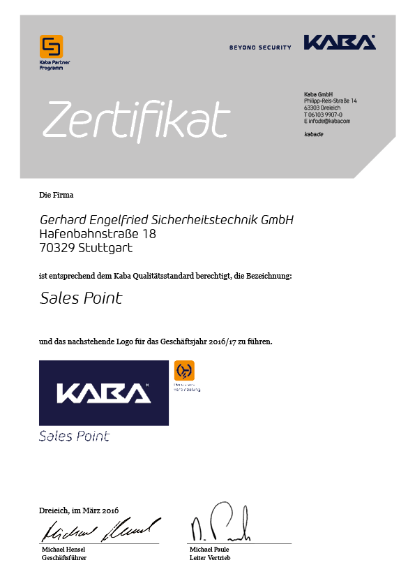 Kaba Sales Point Stuttgart
